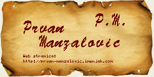 Prvan Manzalović vizit kartica